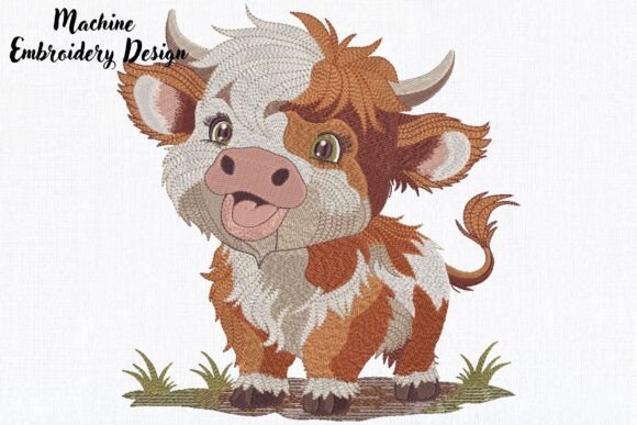 Cute Funny Highland Baby Cow Farm Animal Review