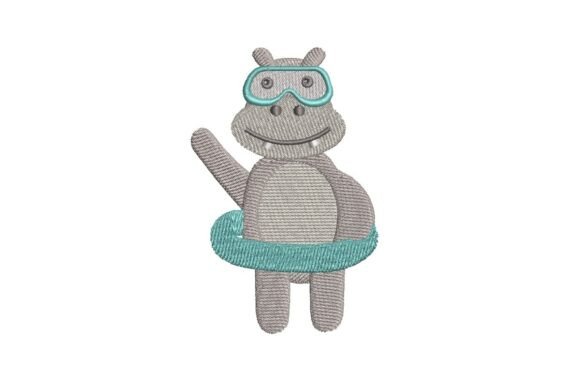Cute Swimming Hippo with Goggles Design Review