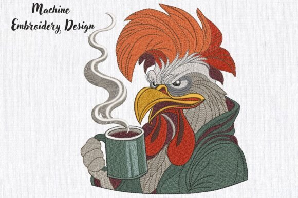 Grumpy Coffee Rooster: A Seasonal Embroidery Review